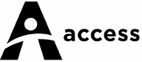 Accessing Sydney Collectively logo is an upper case letter A with a stylised human figure in the centre. A round head, arms outstretched, and body is wearing what looks like a dress. The figure is reaching out expansively with the word access next to the logo. If you press this logo it will take you to a page that information on accessibility at the MCA